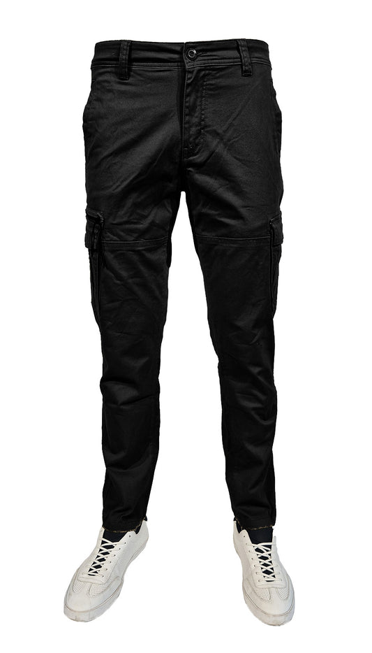 MAYFIELD Cargo pant in premium cotton twill - BLACK