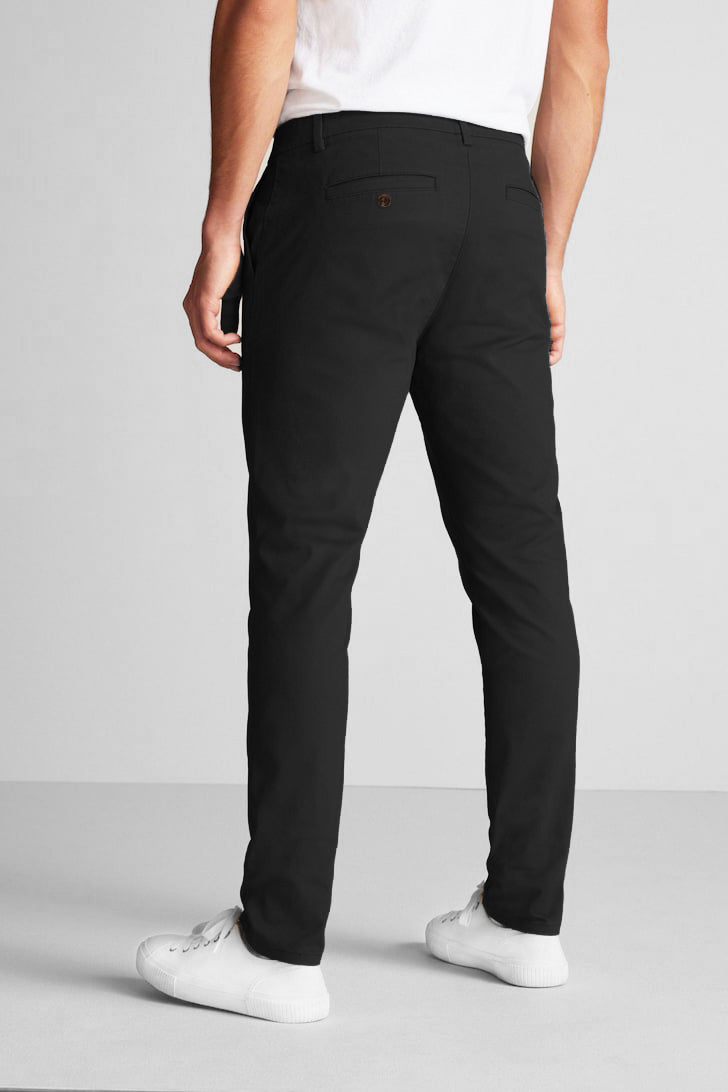 Officer Slim fit chino pant in a textured dobby comfort stretch - Black