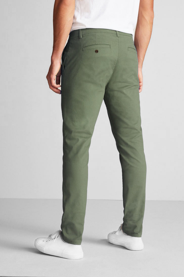 Officer Slim fit chino pant in a textured dobby comfort stretch - Olive