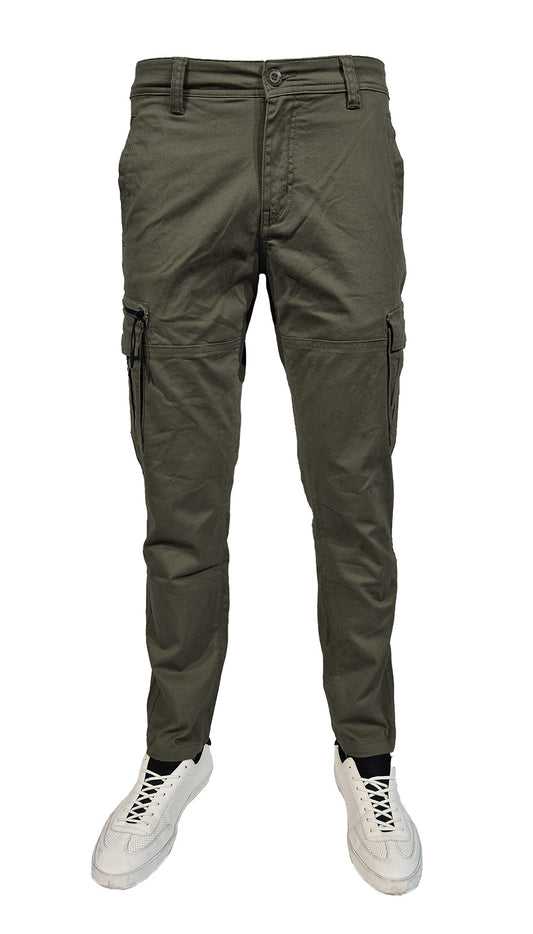 MAYFIELD Cargo pant in premium cotton twill - OLIVE