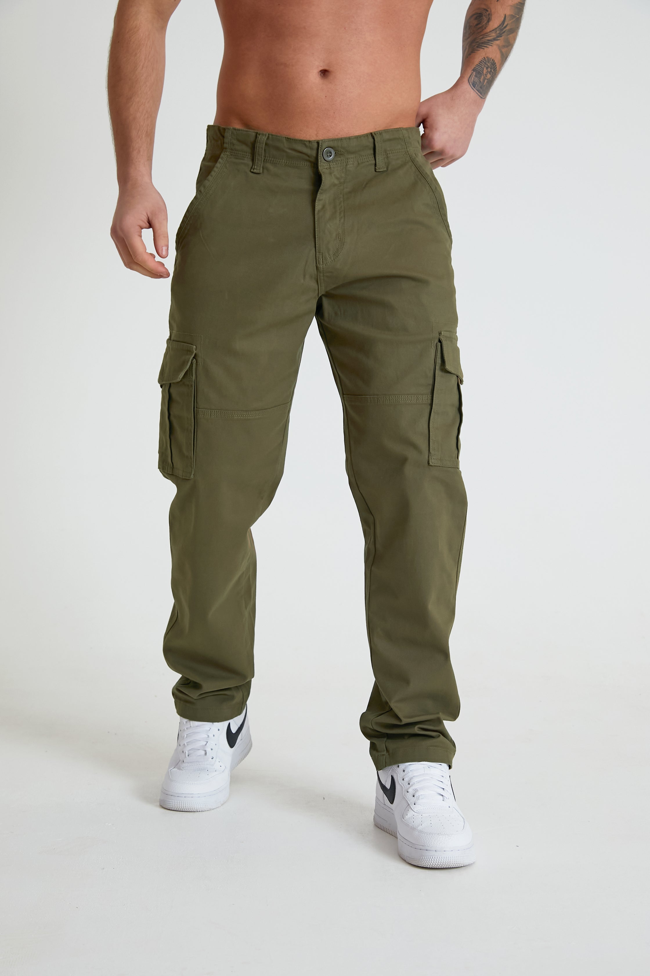 LOW STOCK! NIGHTHAWK Cargo pant in premium cotton twill - ARMY GREEN
