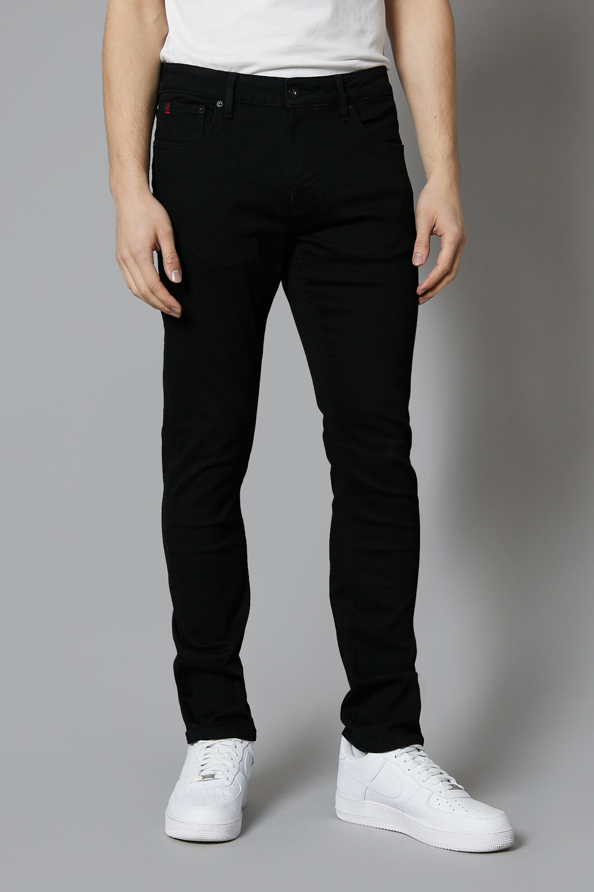 ETHANOL Men's Slim Stretch Motion Denim Jeans - Classic 5-Pocket, Relaxed Fit, Black 32x32