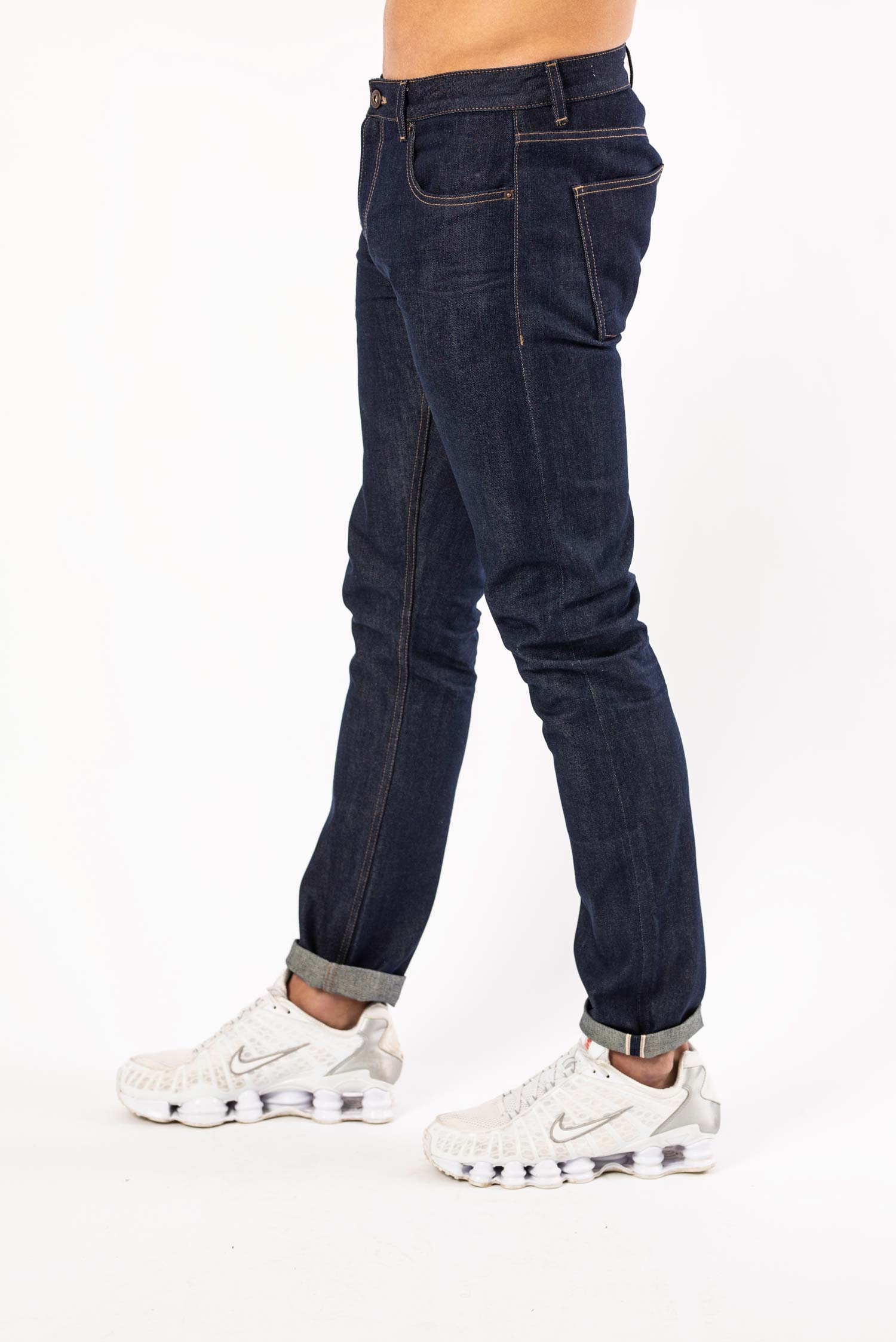 DML Jeans Klondike Slim Fit Selvedge Jeans In Rinse Wash 100% Cotton