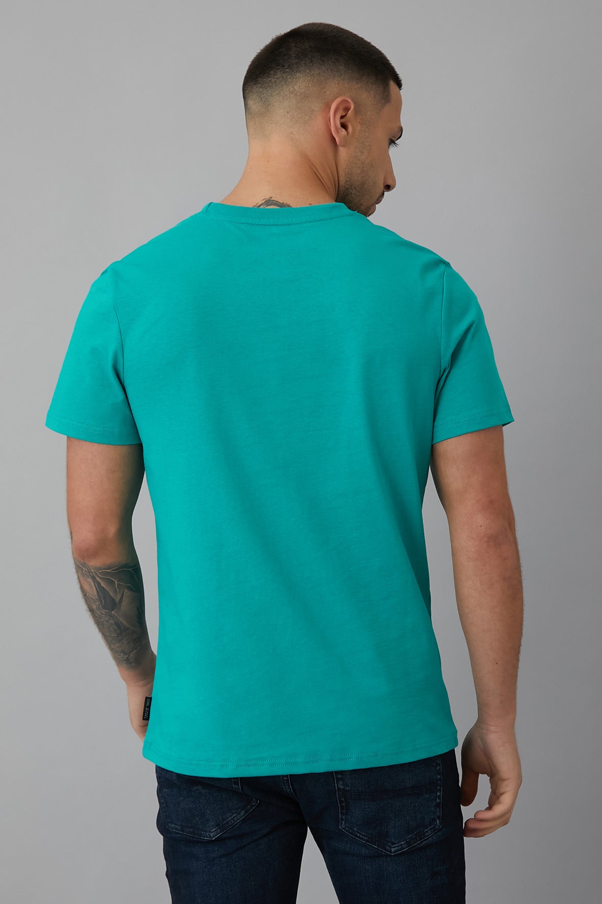 SCORE Printed crew neck t-shirt in JADE - DML Jeans 