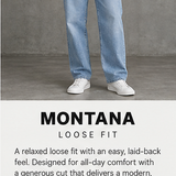 Montana Loose Fit Jeans in Mittelblau