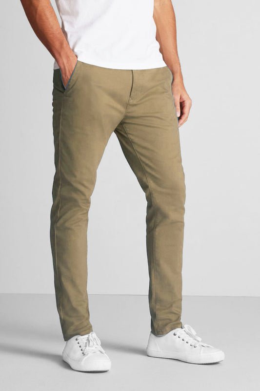 OFFICER Slim fit chino pant in a textured dobby comfort stretch - HARVEST GOLD