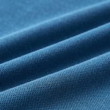 Egan men's shorts sleeve zip neck pique polo - Petrol Blue