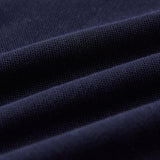 Egan men's shorts sleeve zip neck pique polo - Navy