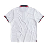 Egan men's shorts sleeve zip neck pique polo - White