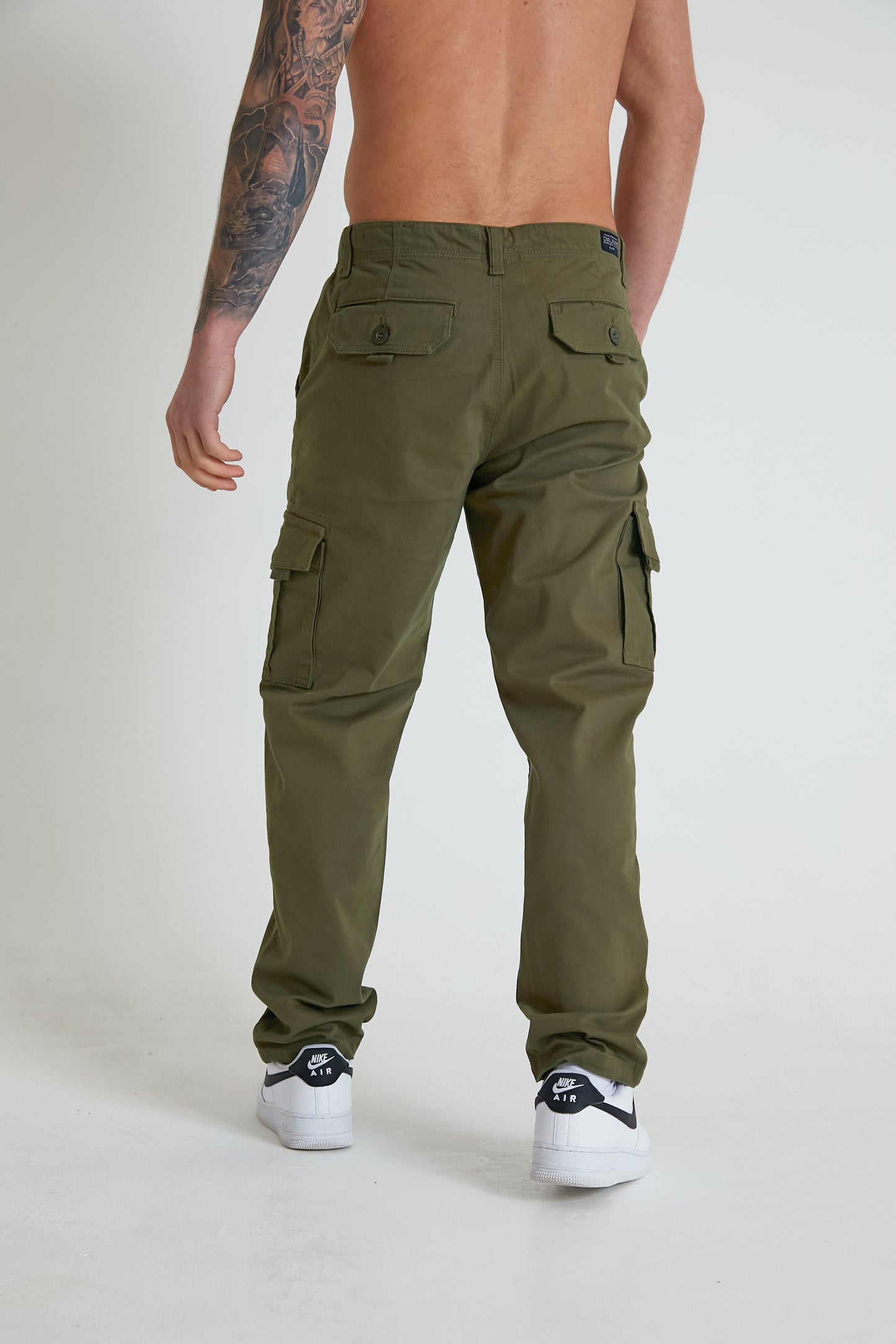 NIGHTHAWK Cargo pant in premium cotton twill - ARMY GREEN - DML Jeans 