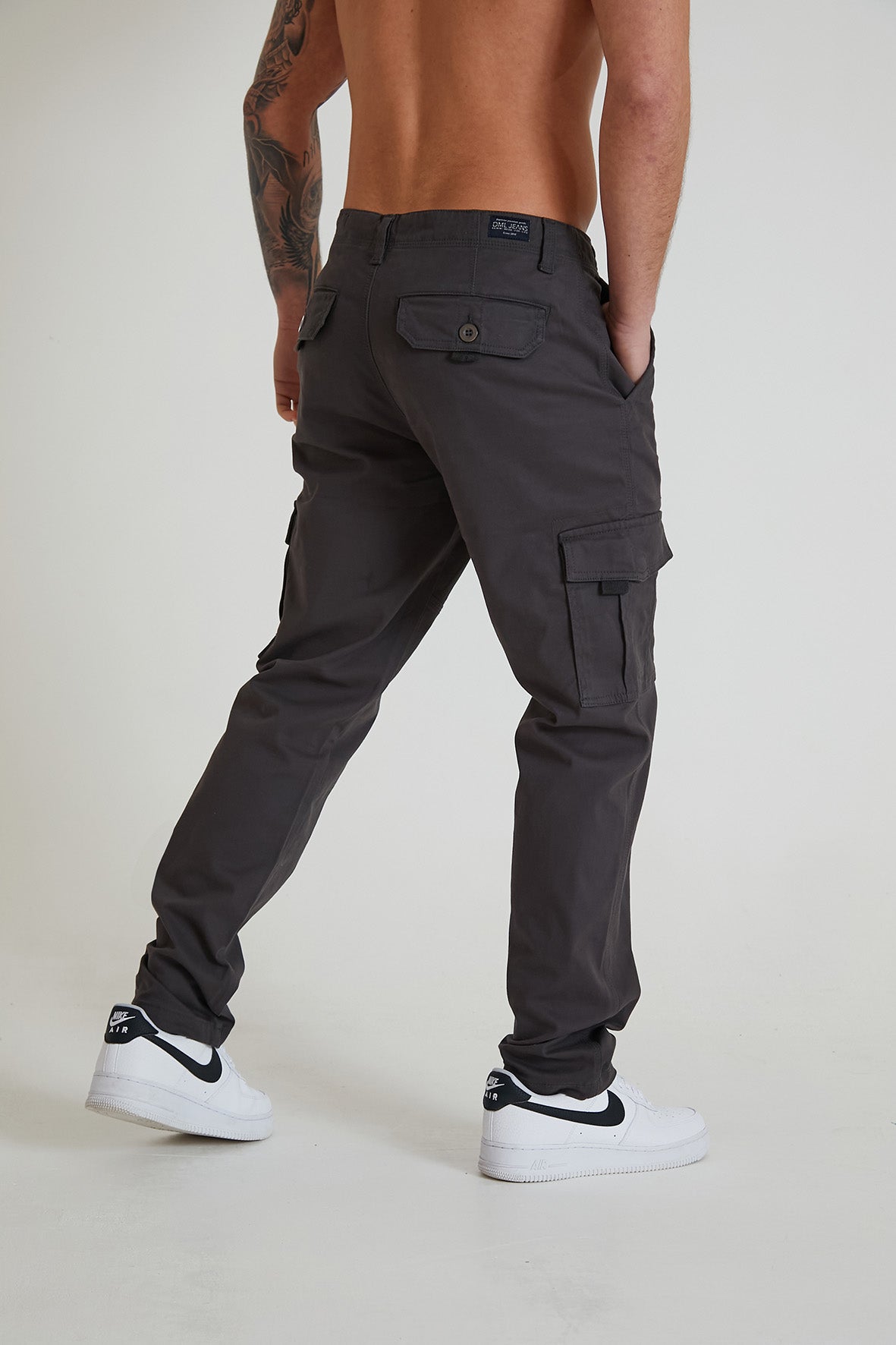 NIGHTHAWK Cargo pant in premium cotton twill - CHARCOAL - DML Jeans 