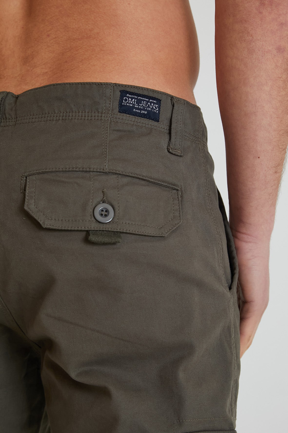 NIGHTHAWK Cargo pant in premium cotton twill - OLIVE - DML Jeans 