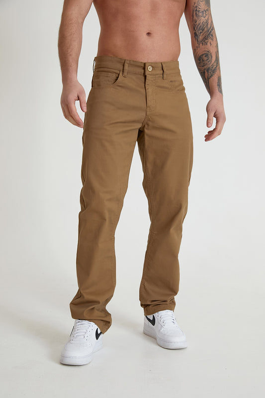 HAWKINS 5 pocket chino pant in premium cotton twill - OTTER - DML Jeans 
