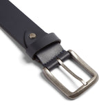 Quinn mens leather belt - Dark Navy