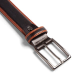 Sidney mens leather belt - Tan & Black