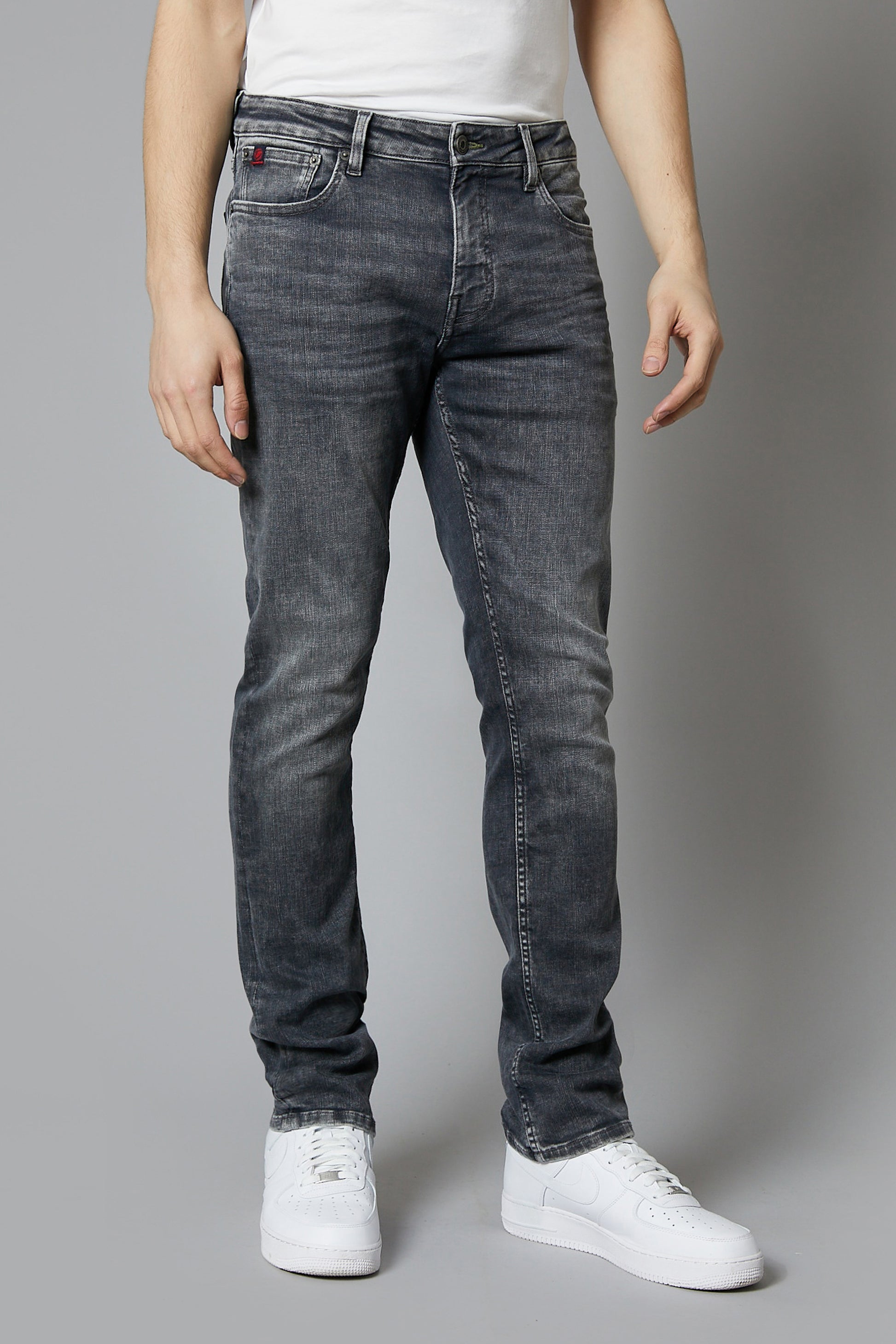 DML Jeans Alaska mens grey straight leg denim jeans