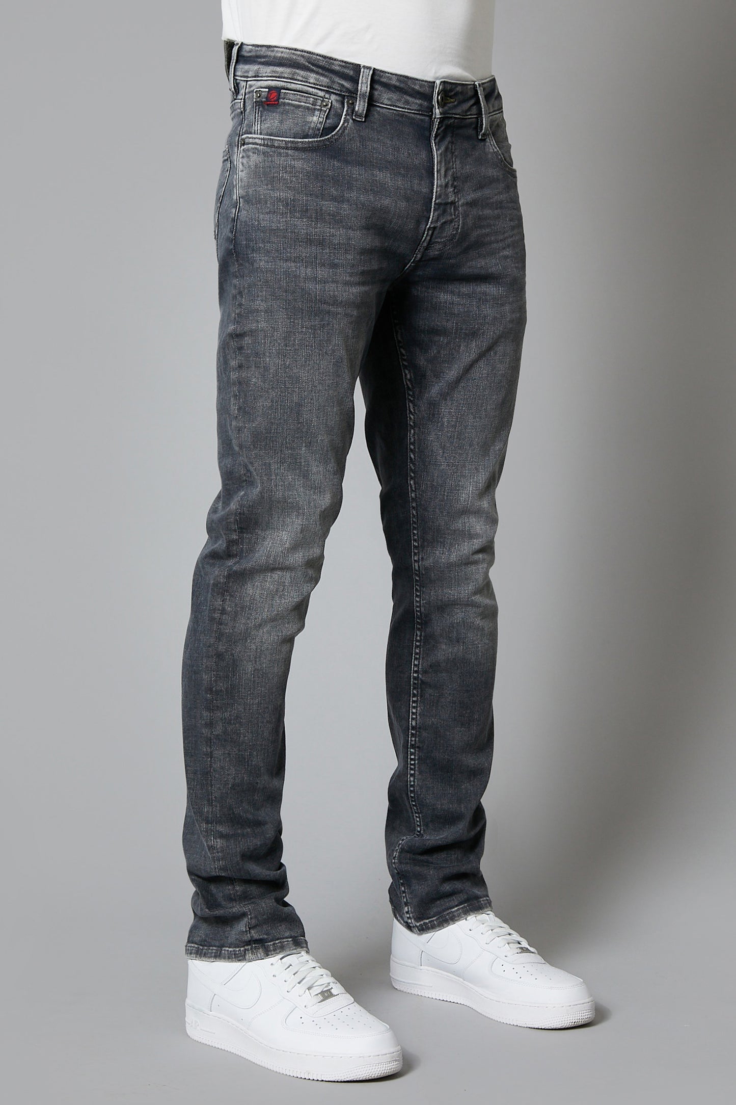 DML Jeans Alaska mens black straight leg denim jeans side view