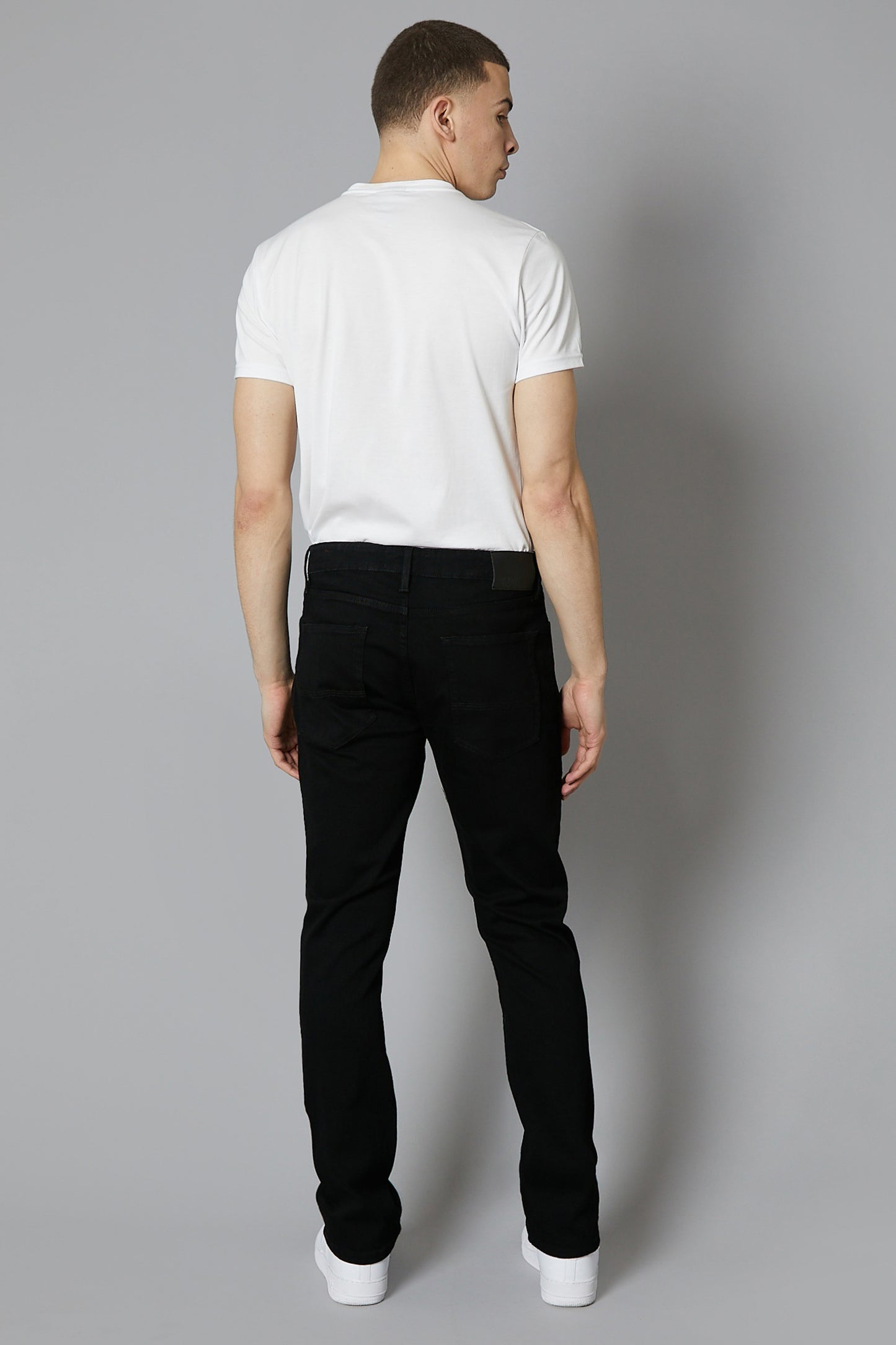 DML Jeans Alaska mens black straight leg denim jeans back view
