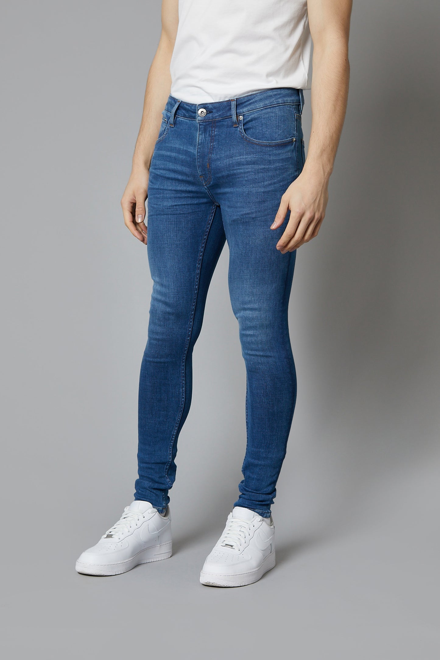 DML Jeans Colorado Super Skinny Fit Jeans In mid Blue