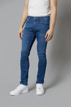 Dakota Slim Fit Jeans In Mid Blue - DML Jeans 