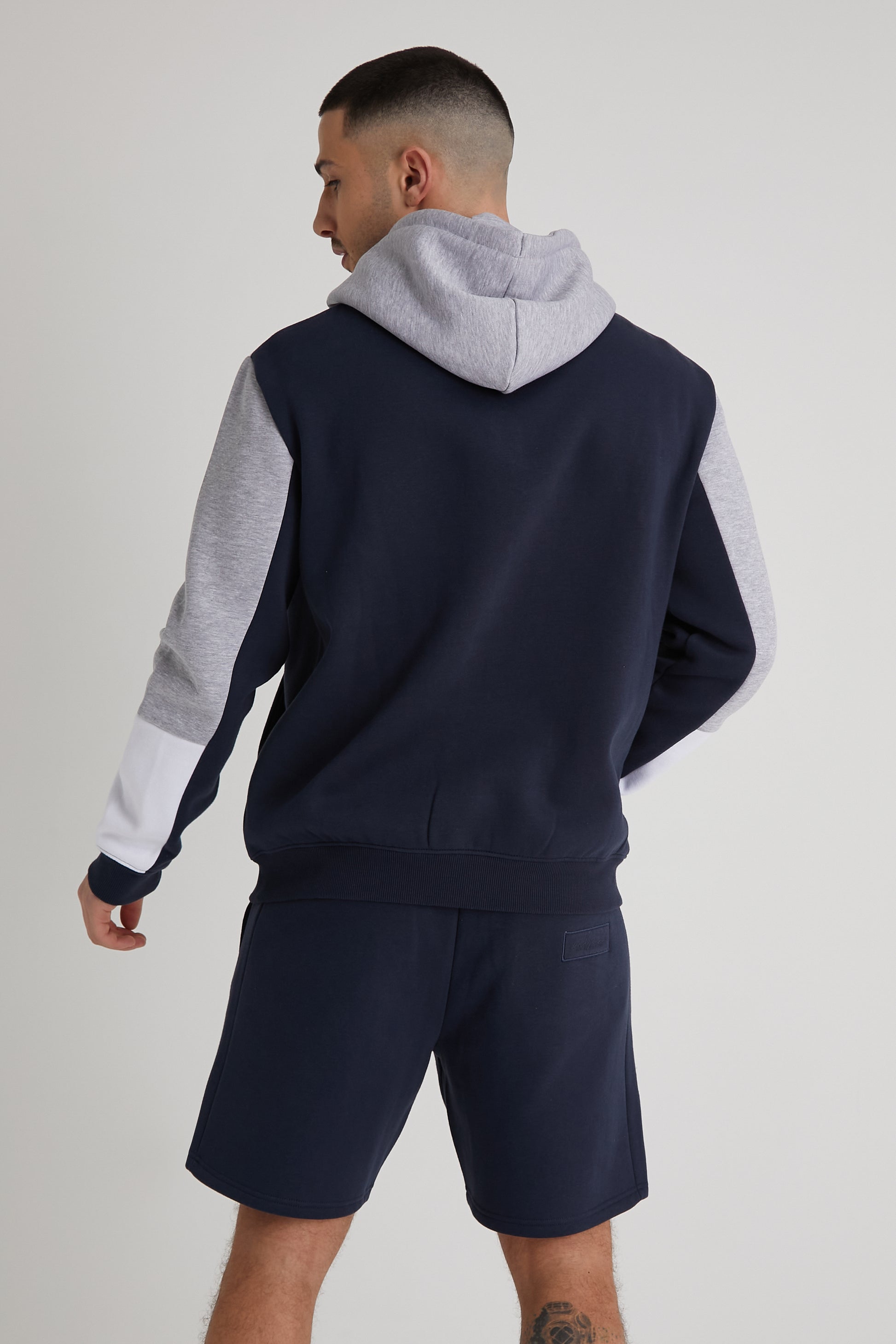 WARD premium cut & sew zip fleece hoodie in NAVY - DML Jeans 