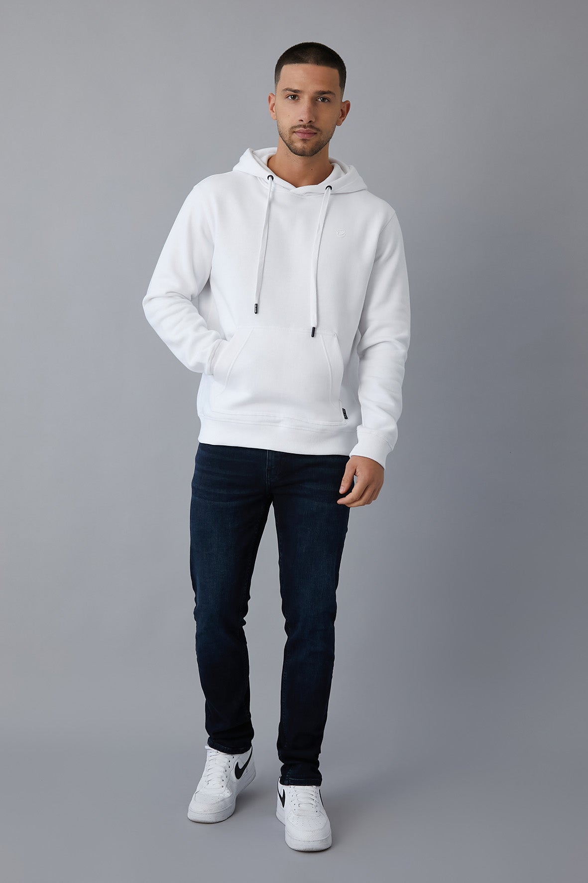 BELMONT pullover hoodie in White - DML Jeans 