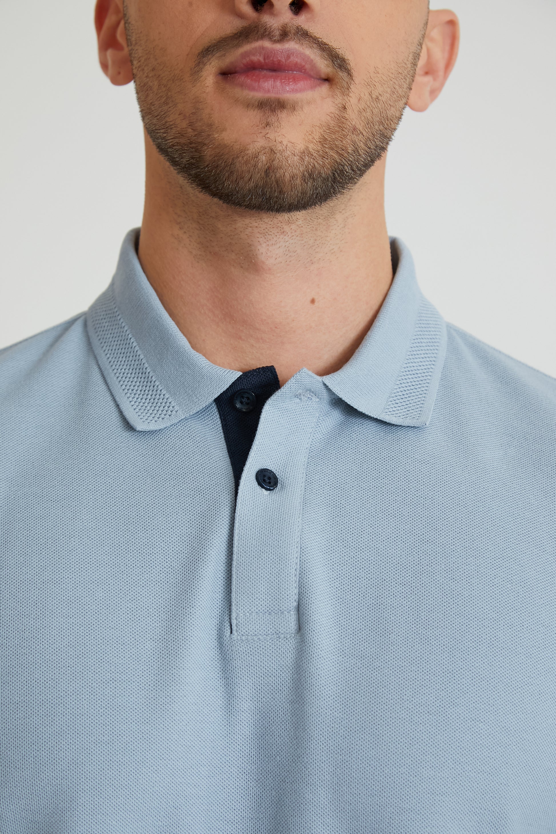 KUGA honeycomb pique polo in CERULEAN - DML Jeans 