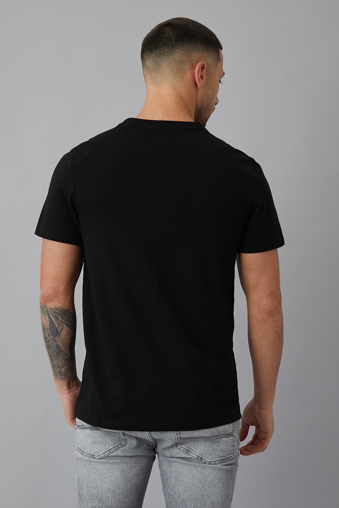 ARTICULATE Printed crew neck t-shirt in BLACK - DML Jeans 