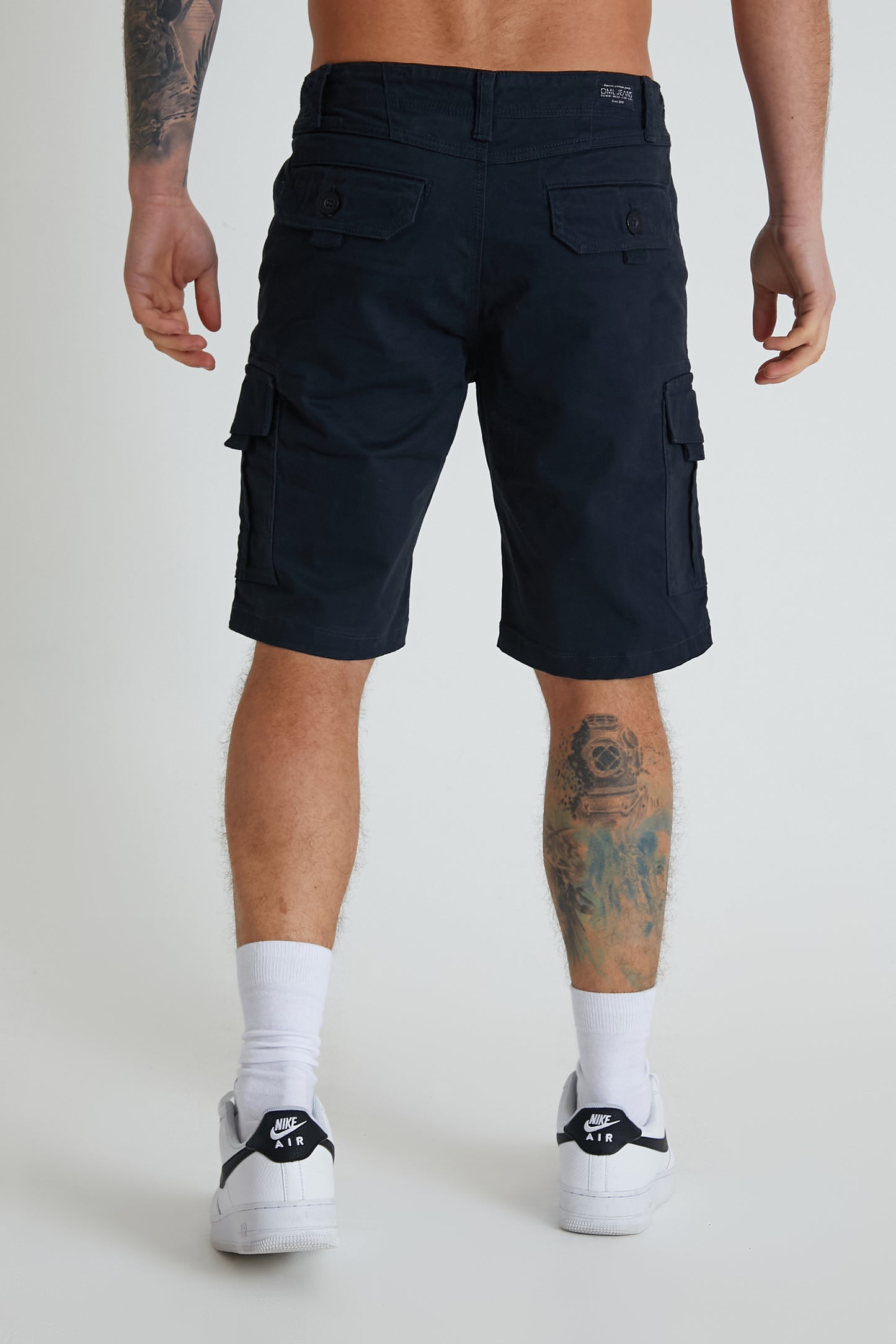 ROVER Cargo short with multi pockets in premium cotton twill - NAVY - DML Jeans 