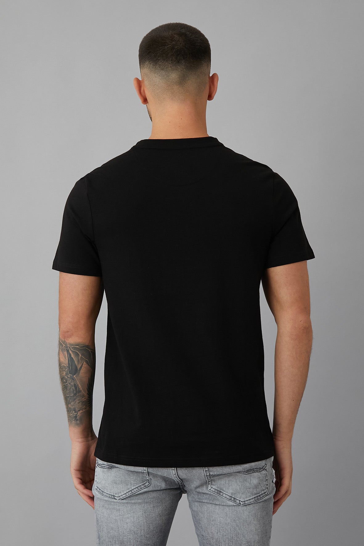SPLASH Printed crew neck t-shirt in BLACK - DML Jeans 