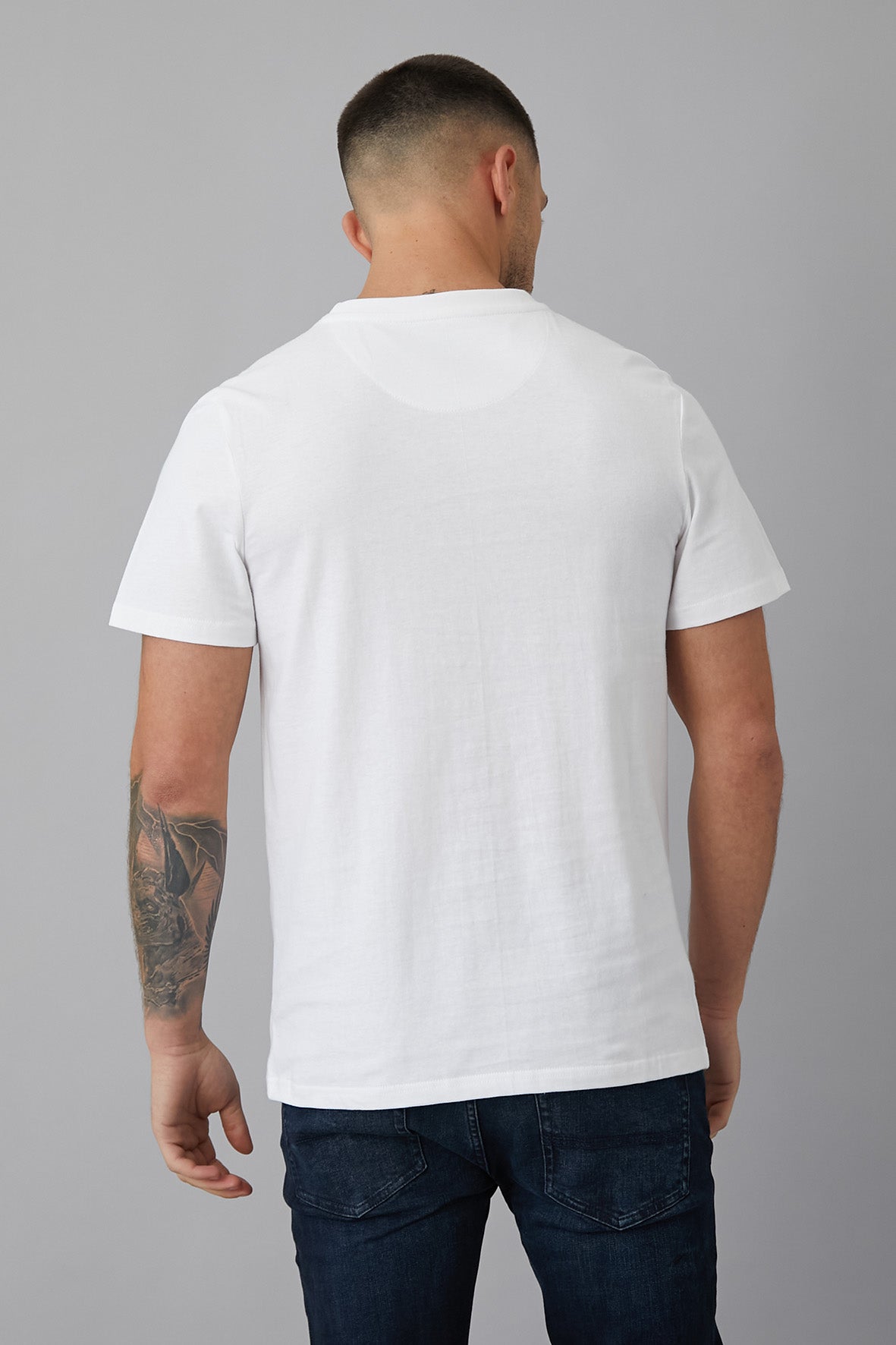 DISCOVERY Printed crew neck t-shirt in OPTIC WHITE - DML Jeans 