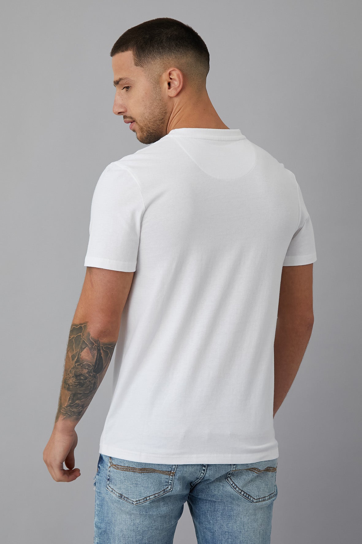 FUTURE Printed crew neck t-shirt in OPTIC WHITE - DML Jeans 