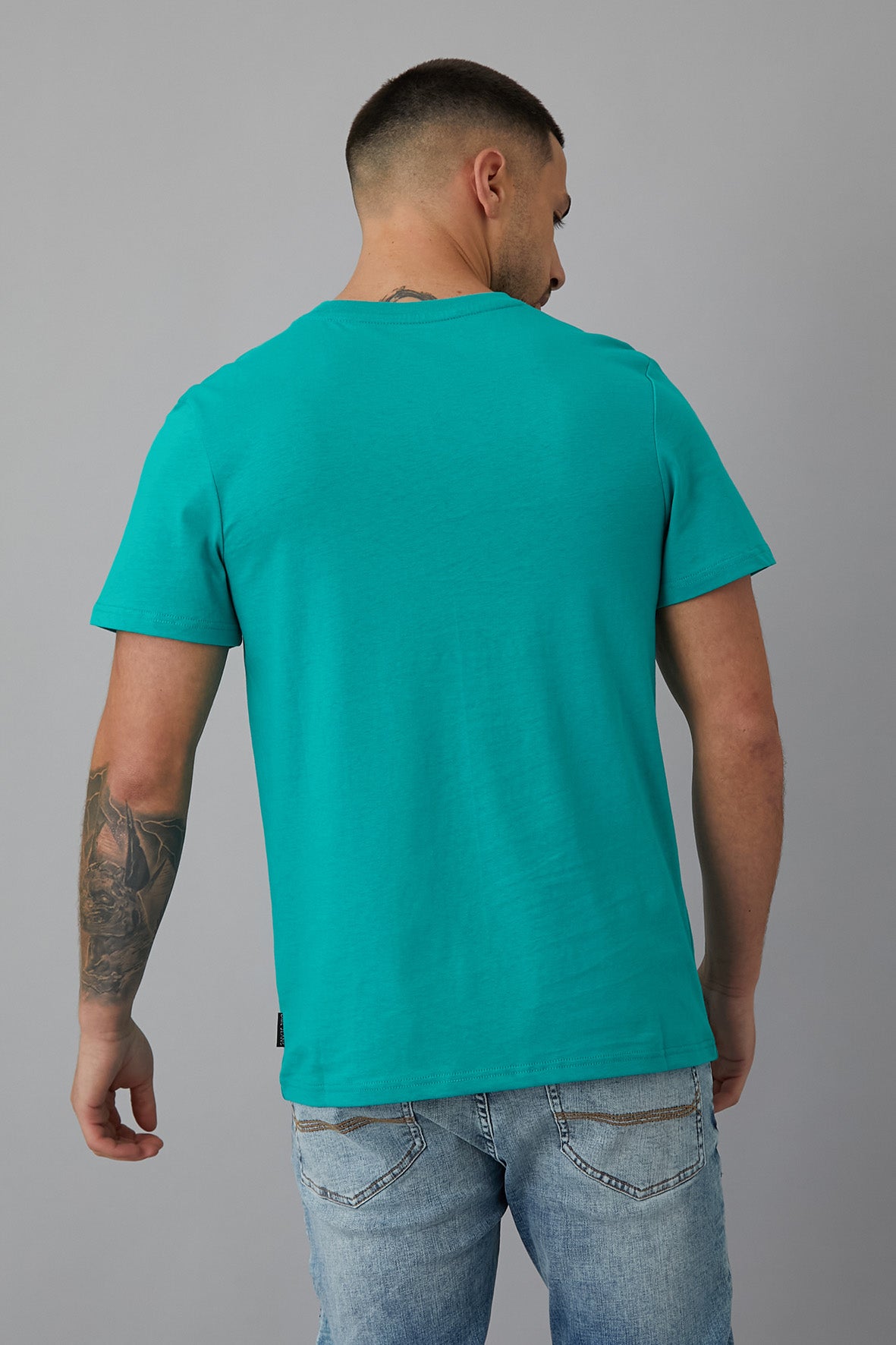 MILO Printed crew neck t-shirt in JADE - DML Jeans 