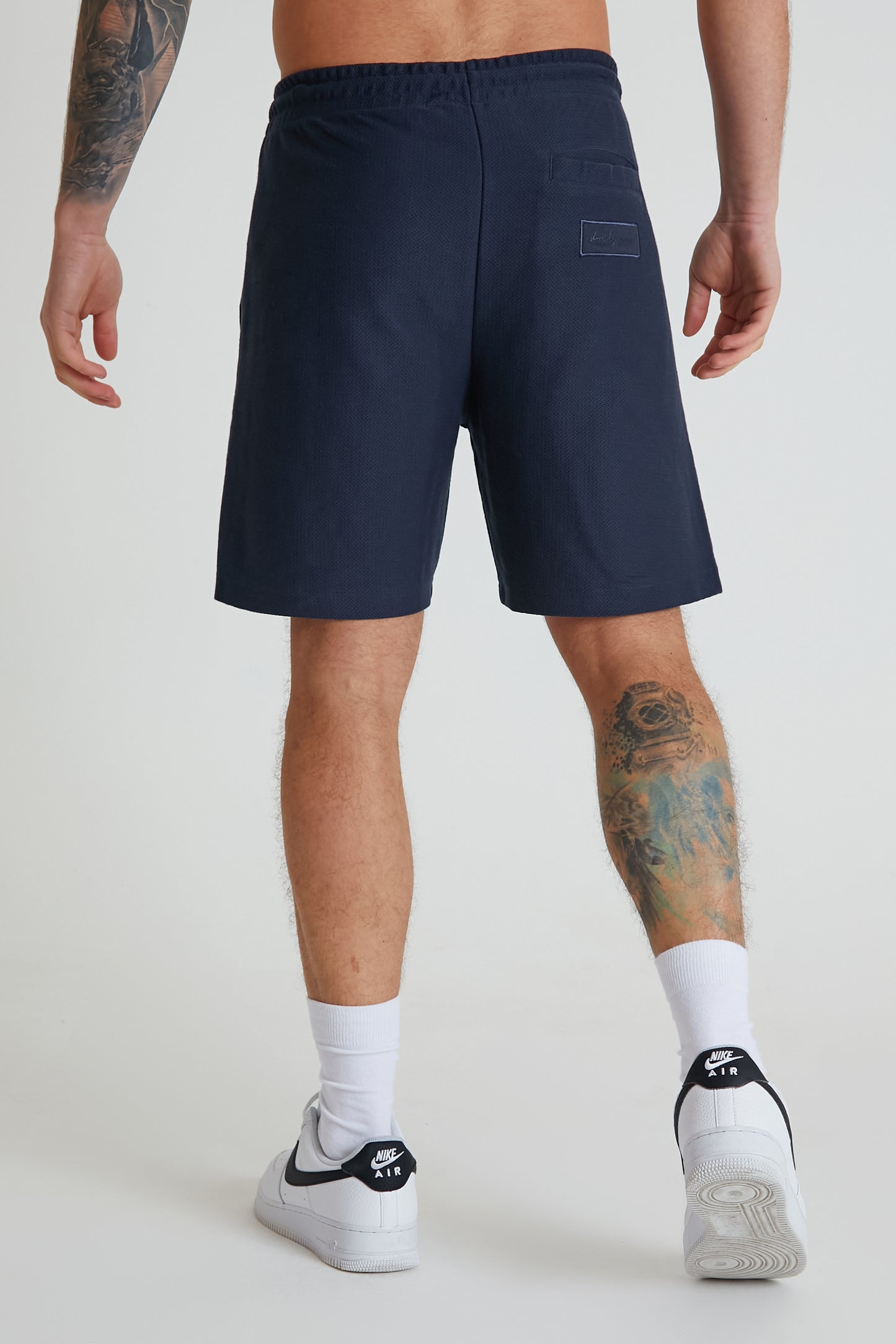 HAINES textured drawstring shorts NAVY - DML Jeans 