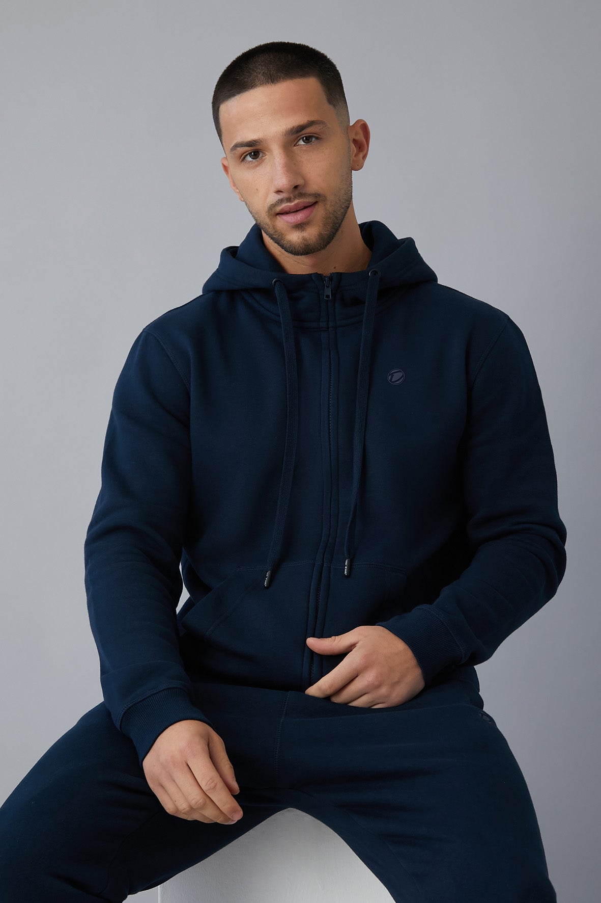 UNION Zip through hoodie in Navy - DML Jeans 