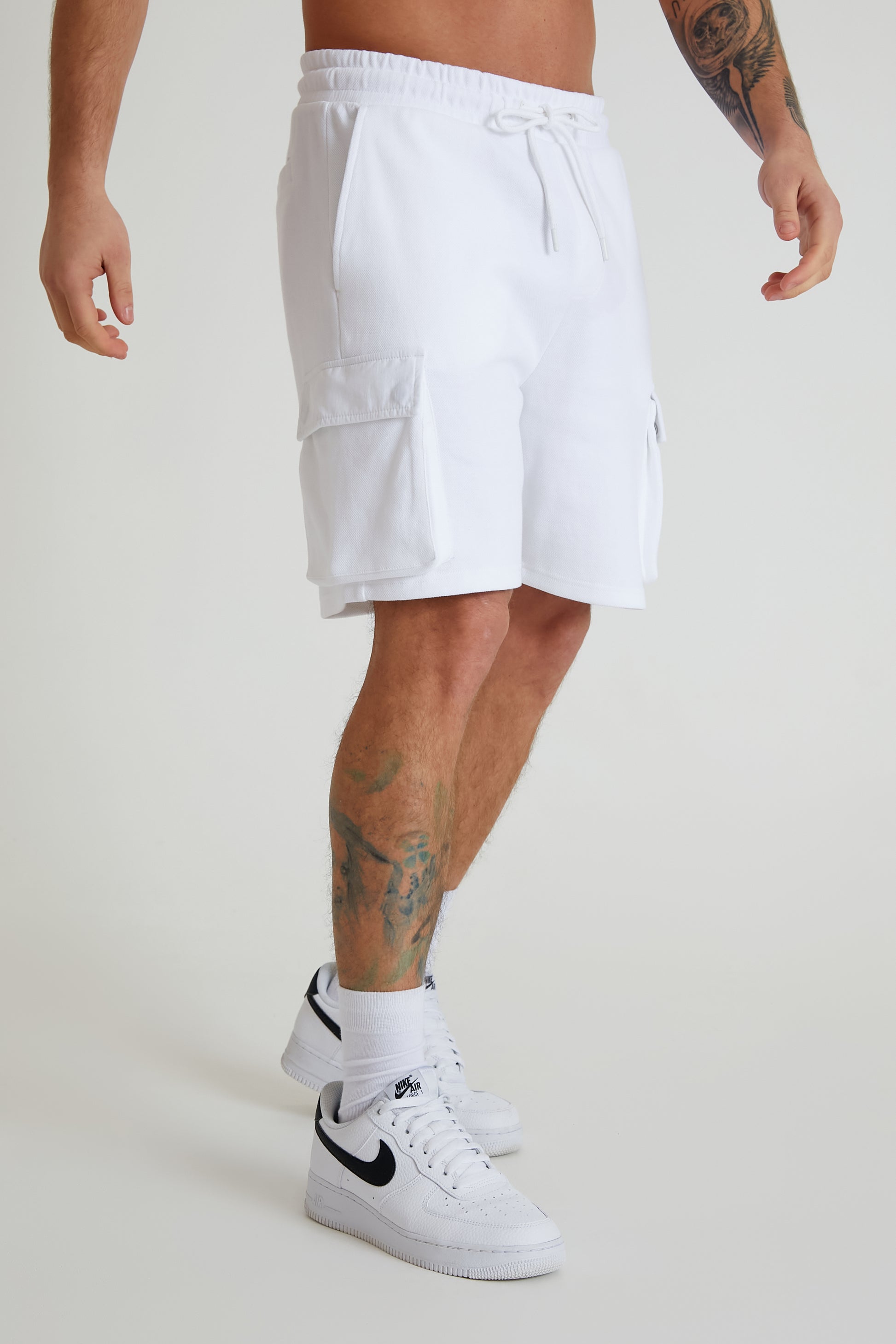 PRIUS Premium pique cargo shorts WHITE - DML Jeans 