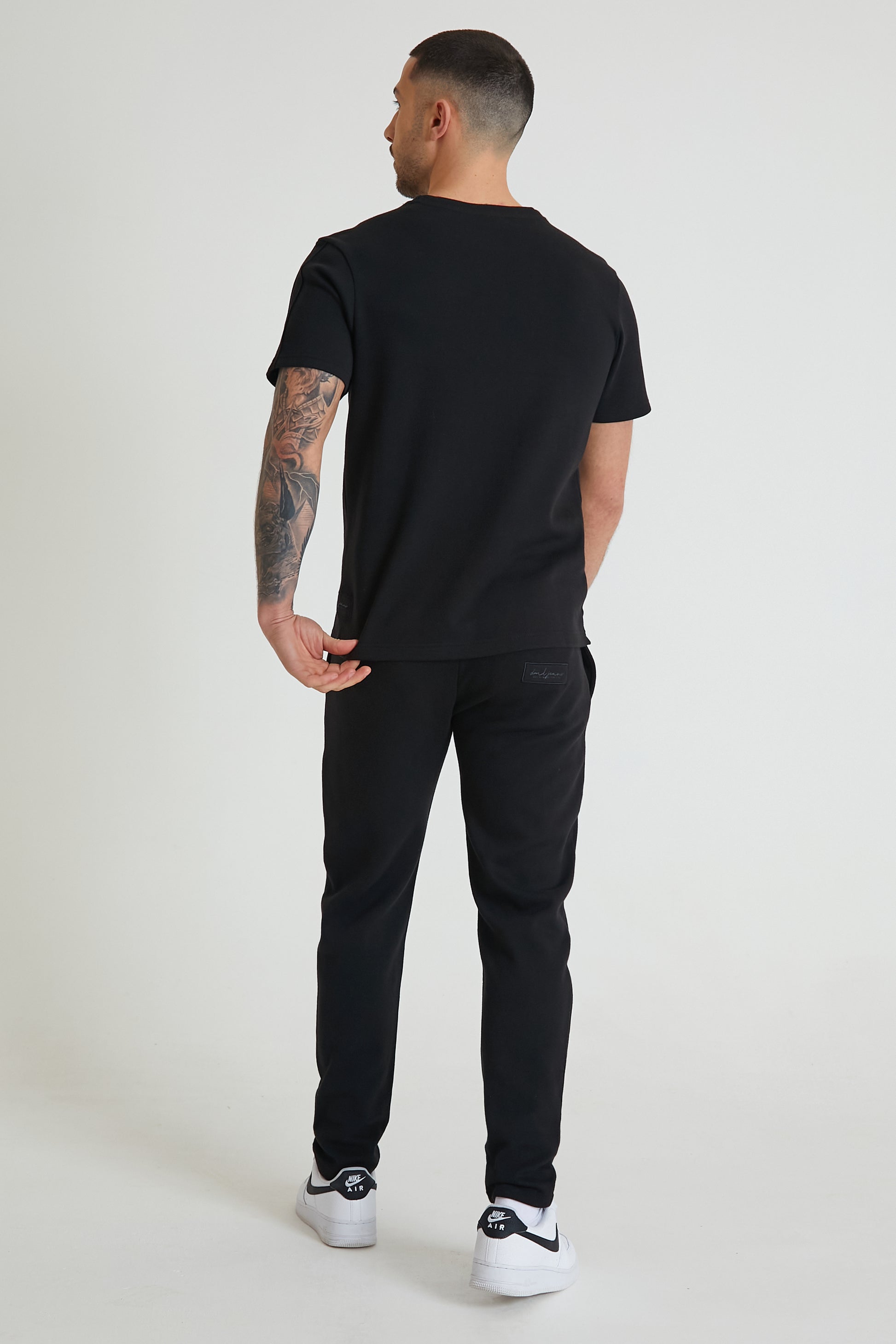ATLAS premium pique drawstring trouser in BLACK - DML Jeans 