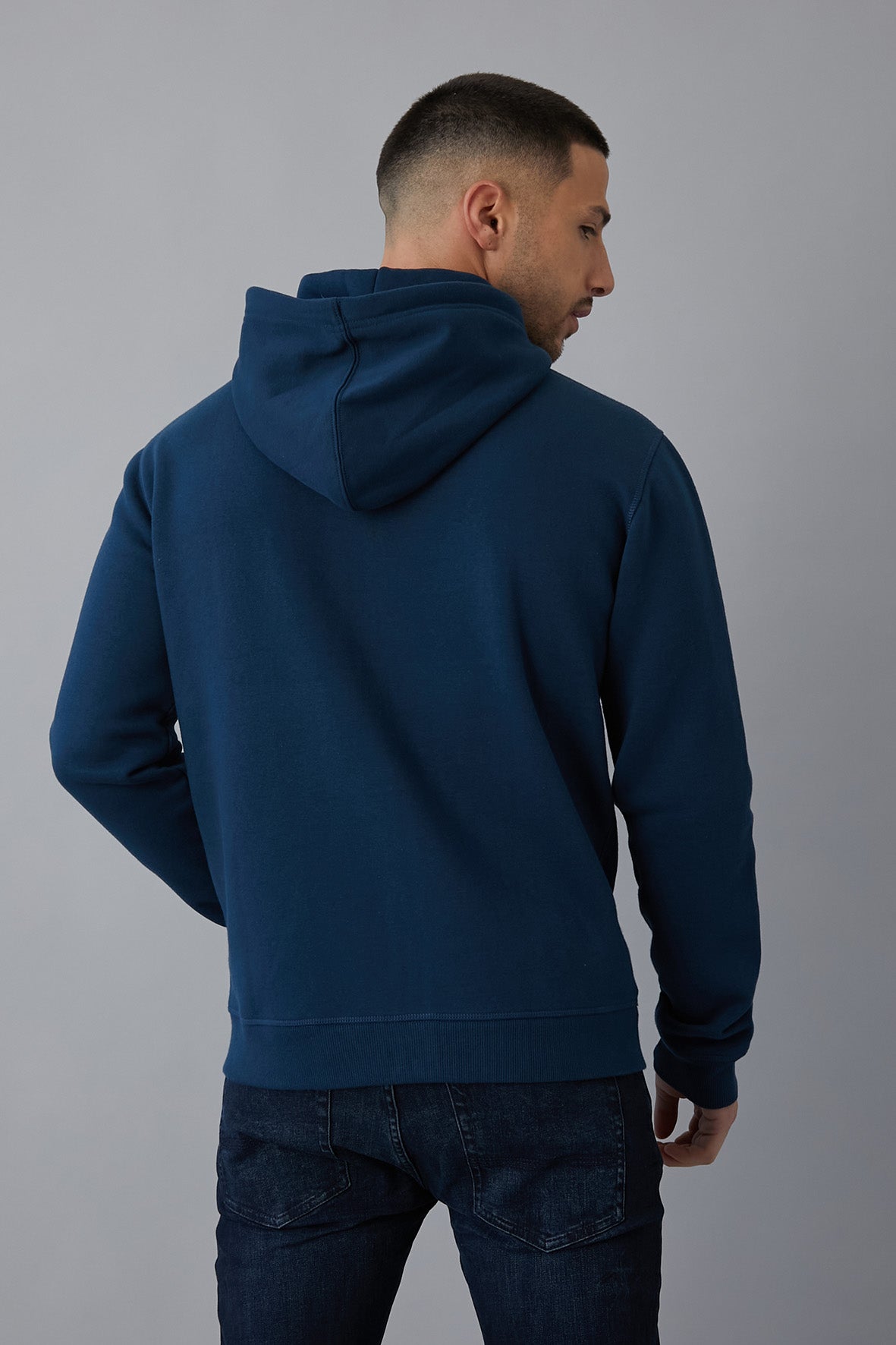 UNION Zip through hoodie in Titan Blue - DML Jeans 