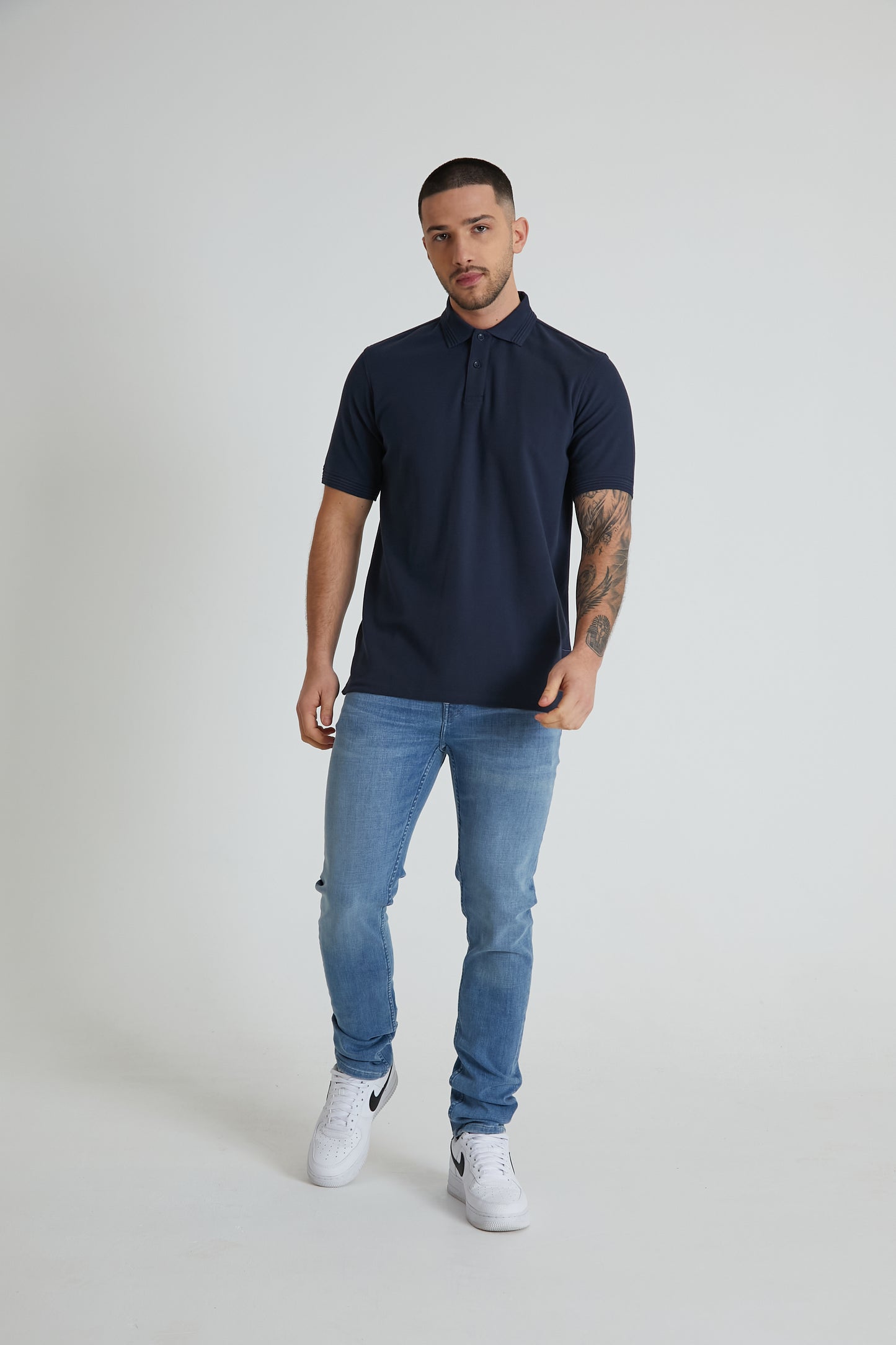 SCOUT honeycomb pique polo in NAVY - DML Jeans 