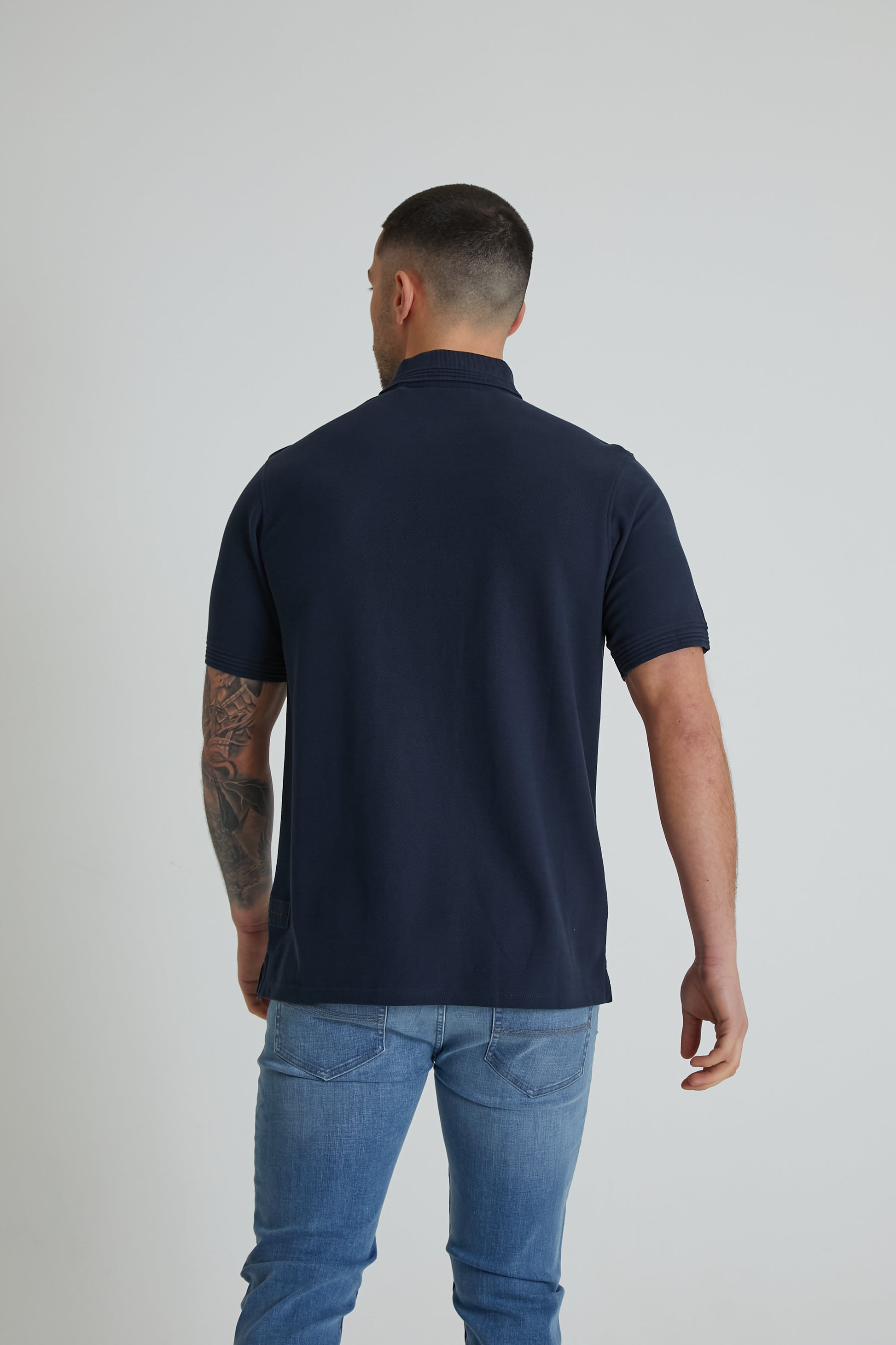 SCOUT honeycomb pique polo in NAVY - DML Jeans 
