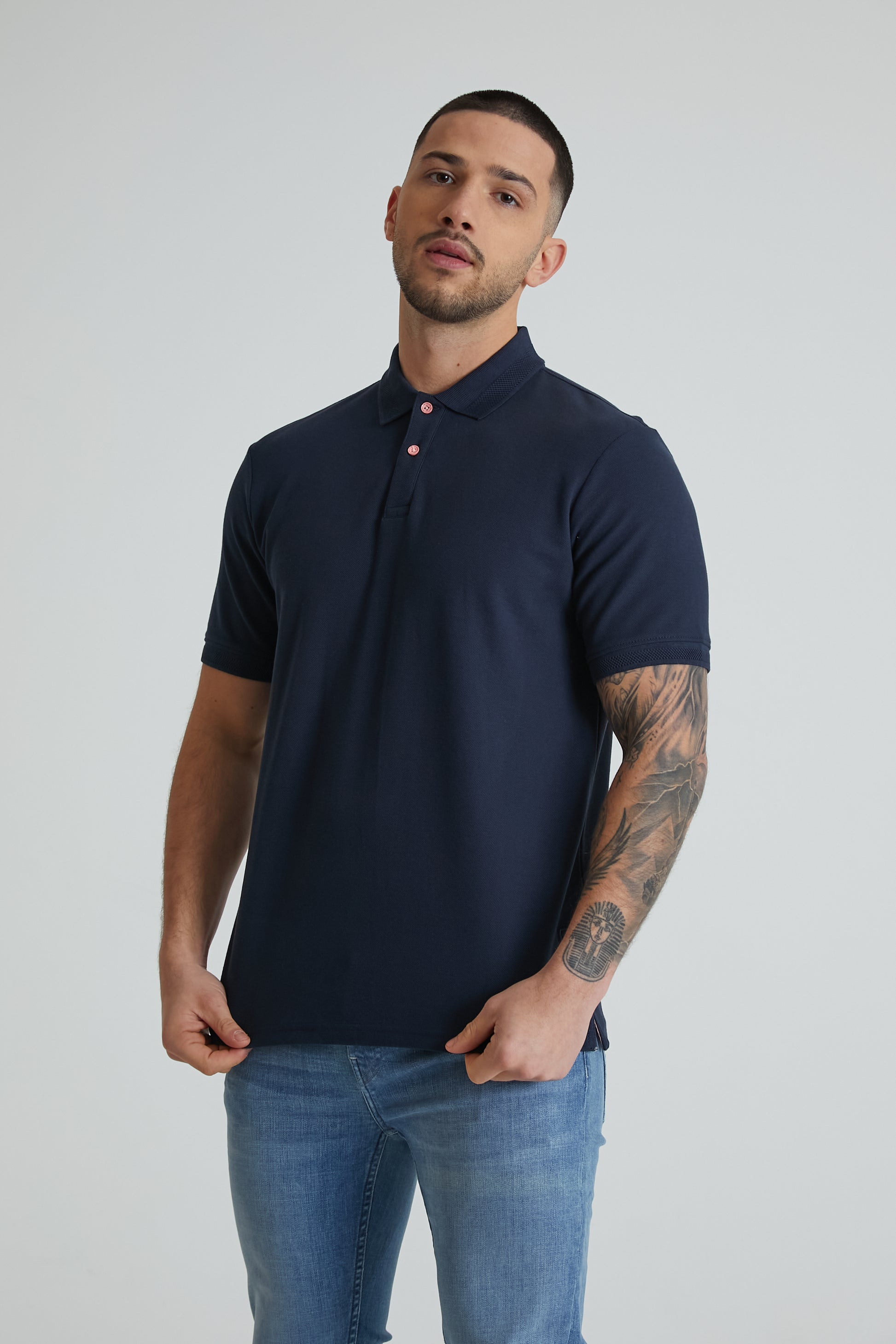 KUGA honeycomb pique polo in NAVY - DML Jeans 
