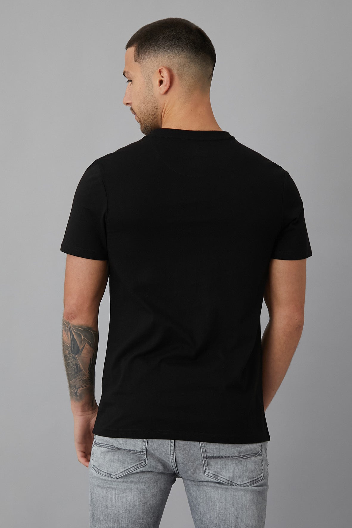 SPACE Printed crew neck t-shirt in BLACK - DML Jeans 